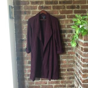 Tahari Open Front Long Wool Jacket/Coat